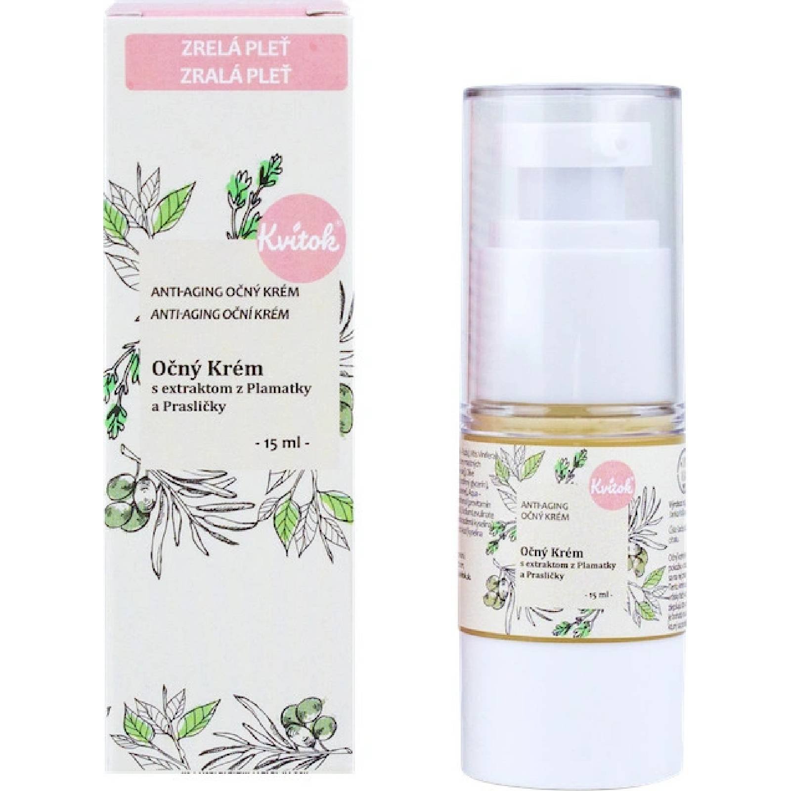 Kvitok Oční krém s plamatkou a přesličkou 15 ml